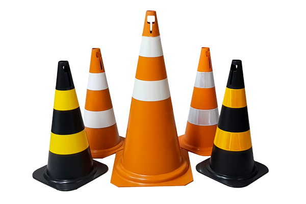 Cones de sinalização